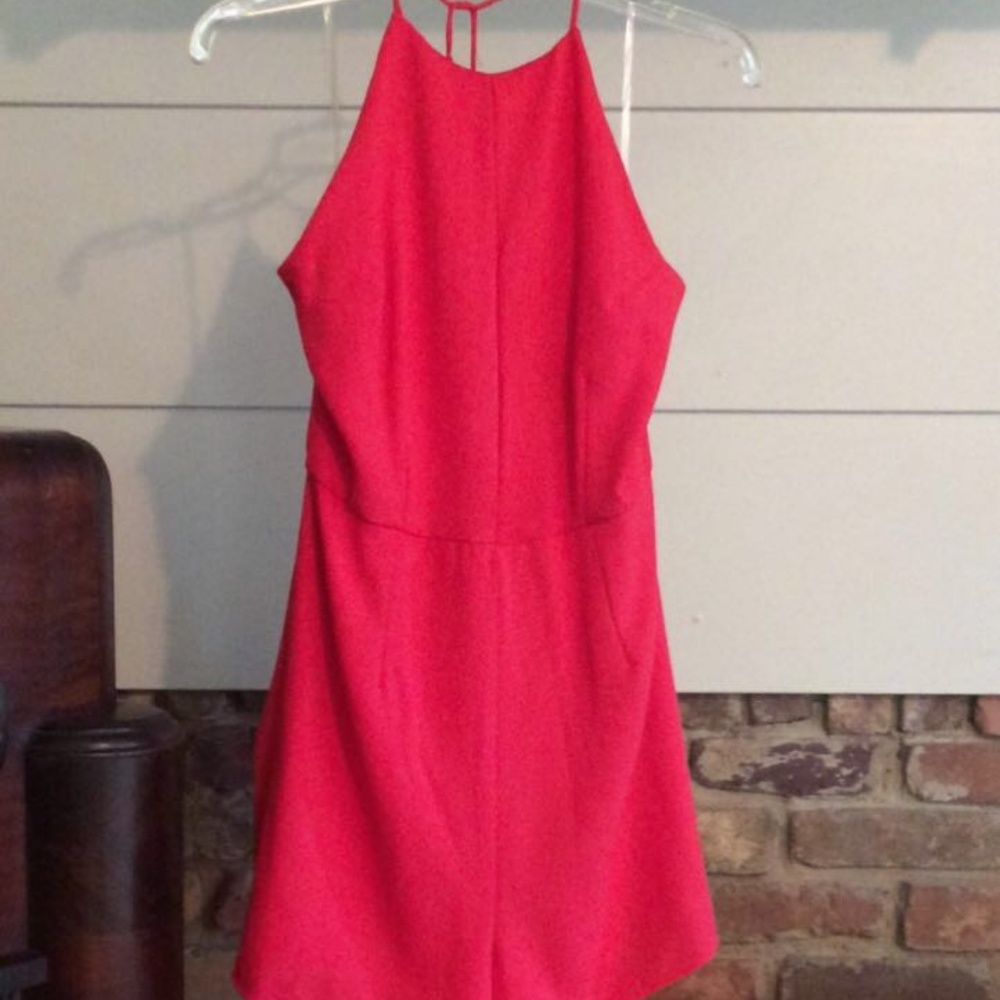 Red Halter Romper